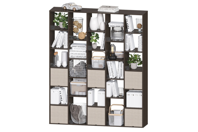 Изображение товара Стеллаж СТ 215В из ЛДСП в цвете венге - современное решение для хранения