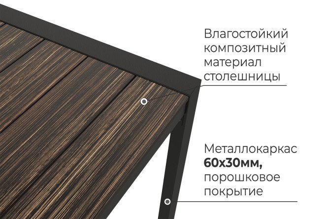 Стол уличный Хорека 73.9x74x73.9 см