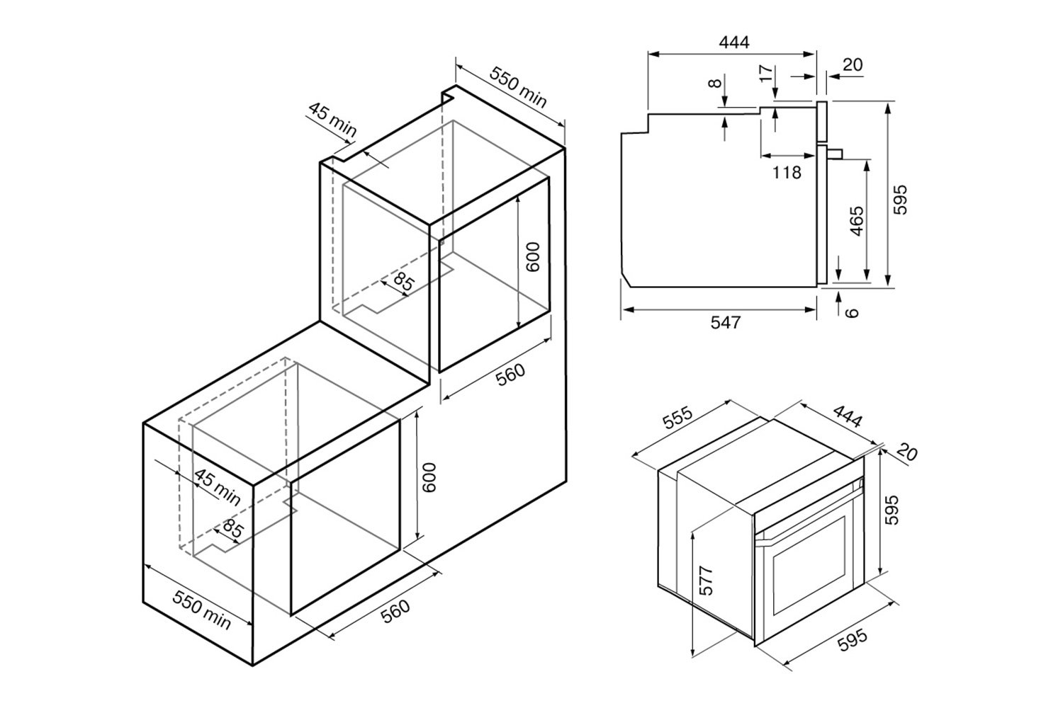 Электрический духовой шкаф Kummel 60 BL KROE025