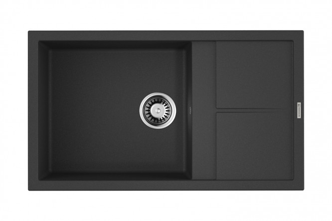 Изображение товара Врезная мойка с крылом OMOIKIRI Sumi 86-BL 86x50x20 см из искусственного гранита