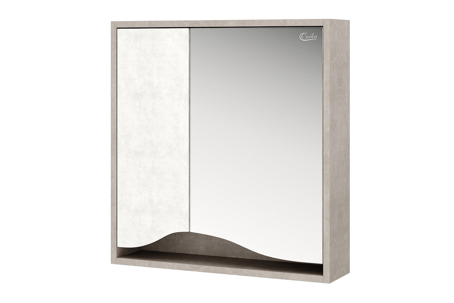 Зеркало шкаф аквамикс 55х14х75 см мира 55 с подсветкой
