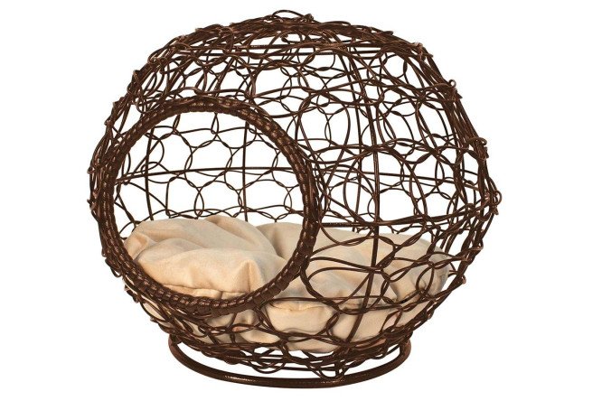Изображение товара Домик для животных Сфера большой из стали и искусственного ротанга