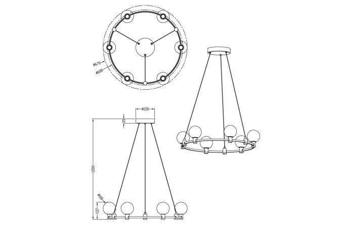 Светильник подвесной LED FREYA FR4005PL 10 кв.м., LED, 60 см