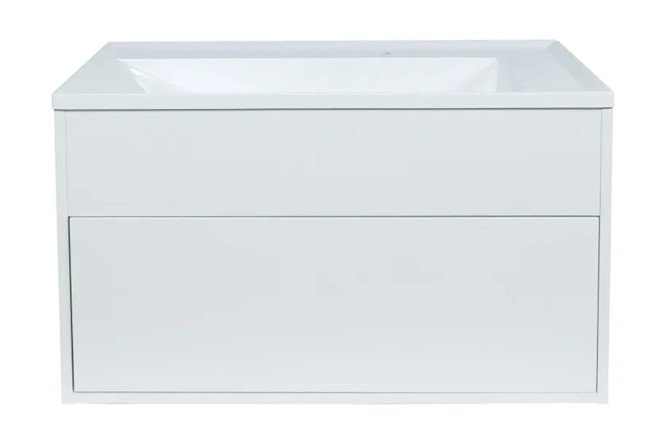 Изображение товара Тумба под раковину подвесная Lotus 39340205460 80 см, цвет каркаса белый, фасада белый