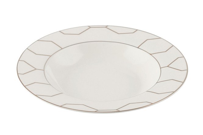 Изображение товара Тарелка суповая NADOBA Mari Bella из фарфора 22 см с золотой отделкой