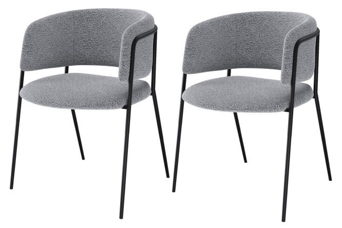 Изображение товара Комплект стульев 303: стул с букле и металлическими ножками, 120 кг