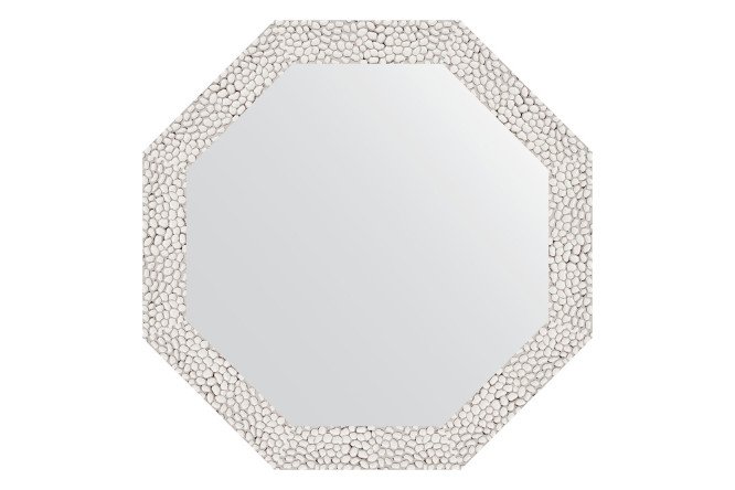 Зеркало настенное в багетной раме EVOFORM Octagon BY 3676, чеканка белая 48.2х48.2 см