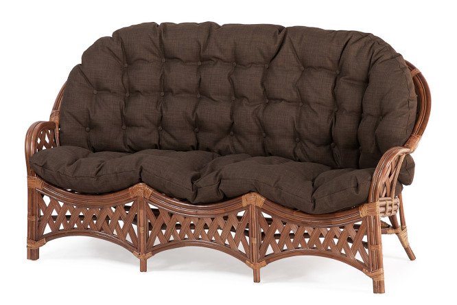 Изображение товара Диван Cobana 3-местный цвет каркаса миндаль матовый, мягких элементов коричневый