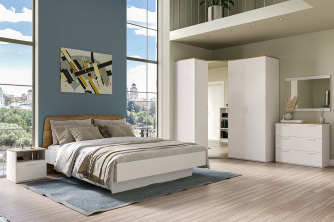 Кровать Altea цвет глянец, дуб катания 160х200 см