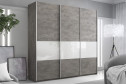 Шкаф-купе 3-дверный Magnus 240x230 см, белый глянец, бетон
