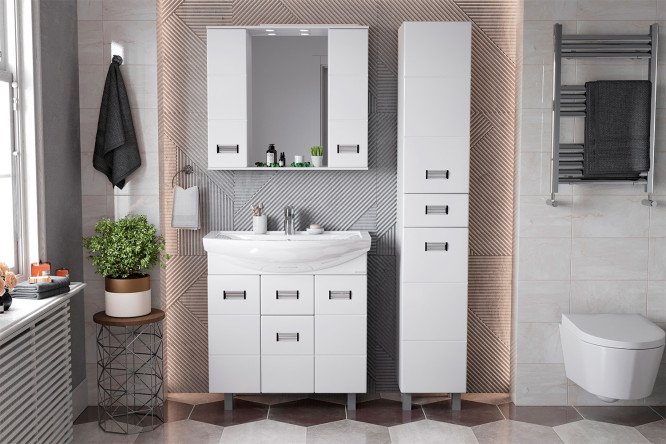 Изображение товара Ванный гарнитур Балтика 80 - современная мебель для ванной комнаты