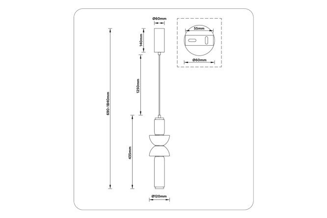 Светильник подвесной AMBRELLA LIGHT LH11021 6 кв.м., LED, 12 см
