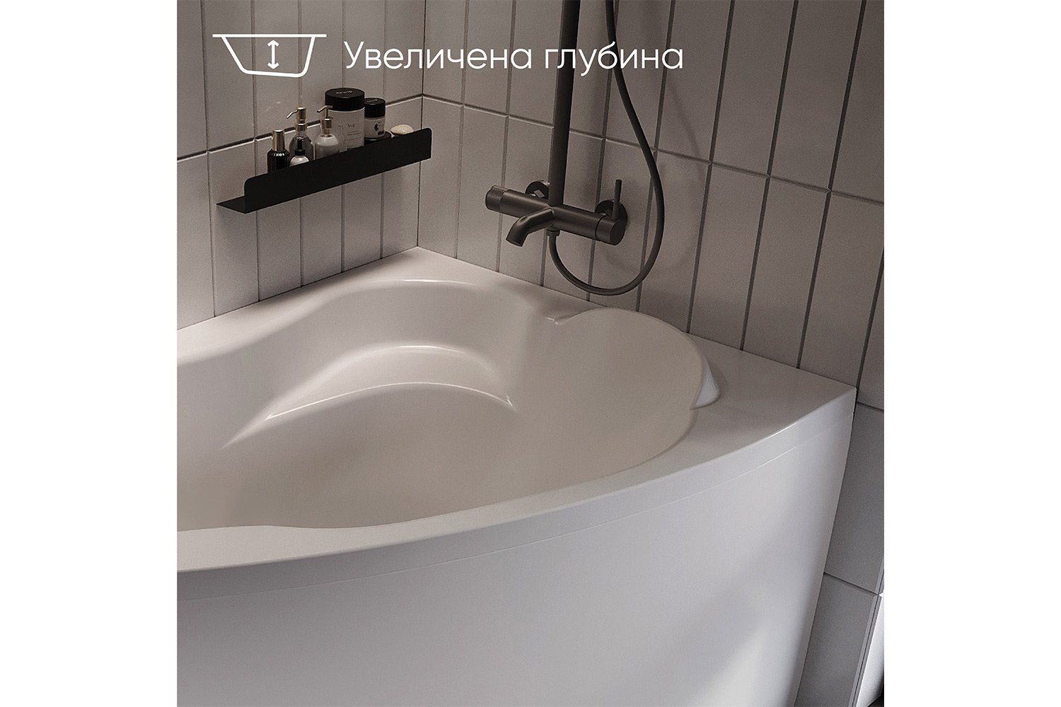 Ванна пристенная Marka One Лил (Lil) R, правый, белый 140x90 см