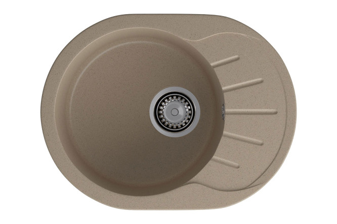 Изображение товара Врезная мойка с крылом GRANFEST Rondo GF-R-580L 57х44х20 см Искусственный мрамор