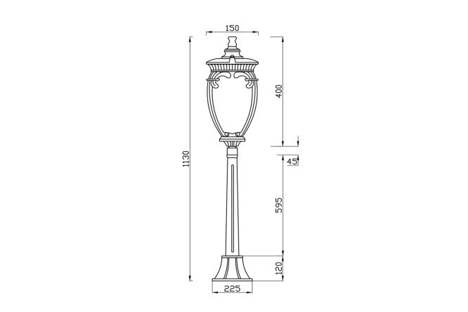 Фонарь-столб уличный MAYTONI DECORATIVE LIGHTING Outdoor Fleur 60 Вт, E27