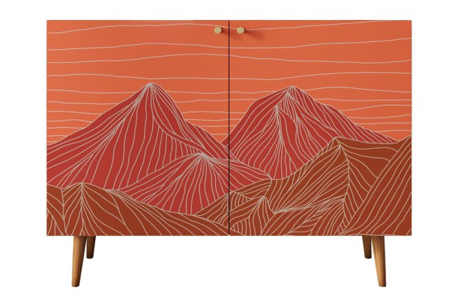 Изображение товара Комод с 2 дверками Berber дизайн Print_49 коричневый 120х90х50 см