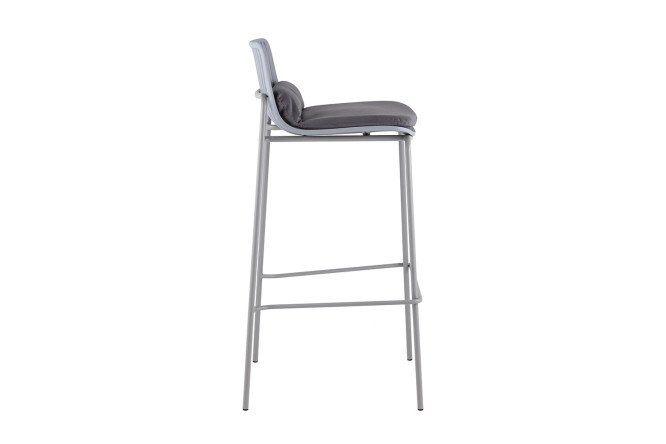 Стул барный с подушкой Stool Group Лоуран 49х100х49 см, цвет обивки серый, сидушки серый