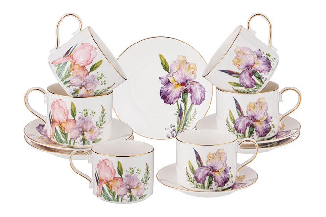 Изображение товара Чайный набор Lefard Irises 6 перс., 12 предм., Фарфор