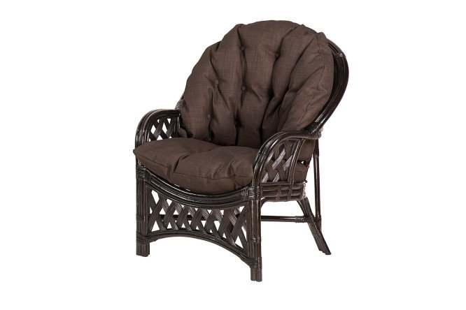 Изображение товара Кресло Черчилль с тёмно-коричневым каркасом и коричневыми элементами