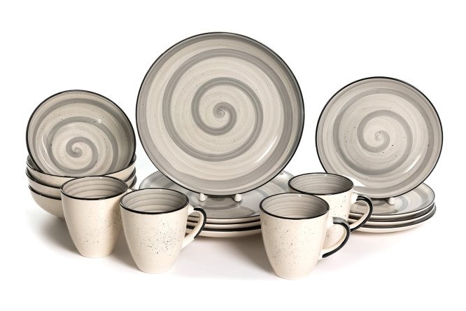 Изображение товара Столовый набор Elrington Аэрограф Графитовый бриз на 4 персоны 16 предм., Керамика