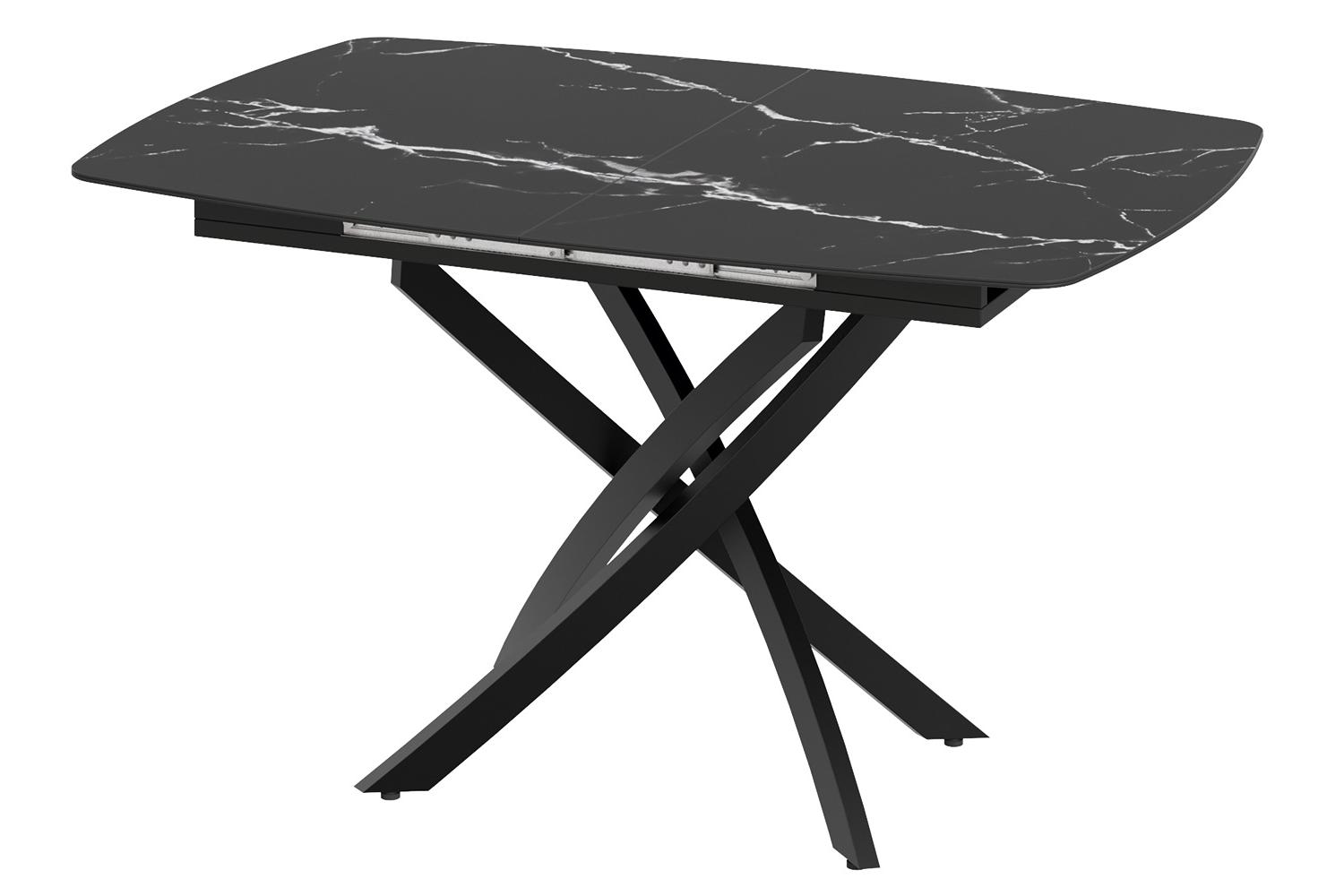 Стол Corner 120 Matt Black Marble Sintered Stone/ Black