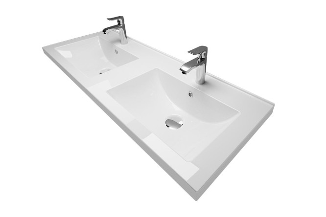 Изображение товара Раковина накладная 1Marka Duo 120х12х44 см белая из полититана