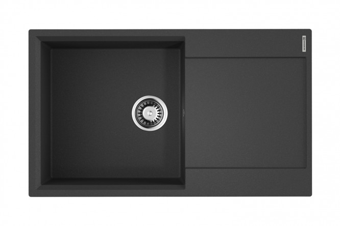 Изображение товара Врезная мойка с крылом OMOIKIRI Daisen 86-BL черная 86х50х19 см