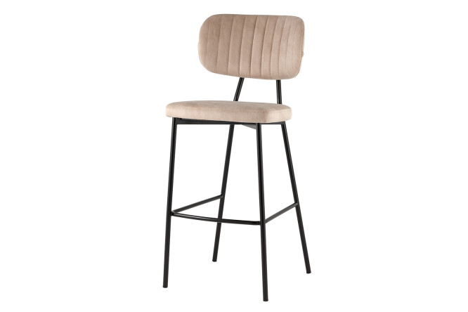 Стул барный Stool Group Ханна 47х110х55 см, цвет обивки бежевый, ножек чёрный