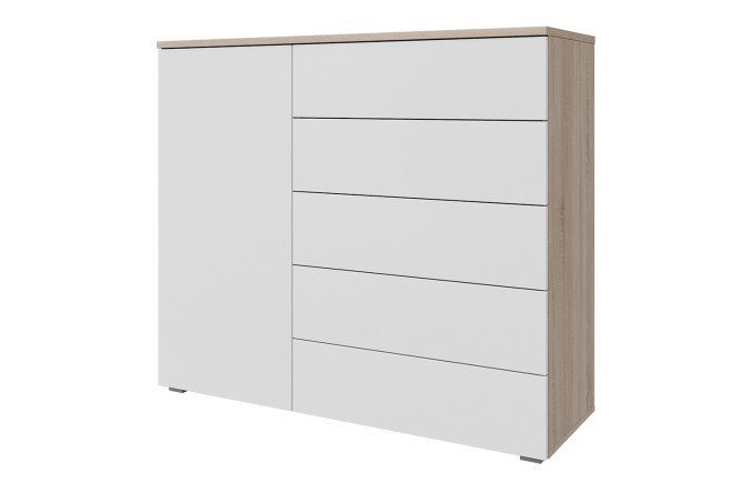 Изображение товара Комод Оскар Мун 125,4х109,2х44 см дуб сонома тальк push-to-open