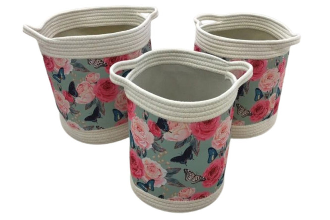 Изображение товара Набор корзин для хранения HOMIUM Flower collection 3 шт красный