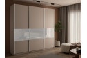 Шкаф-купе 3-дверный Magnus 240х230 см, кашемир, белый глянец, профиль - белый