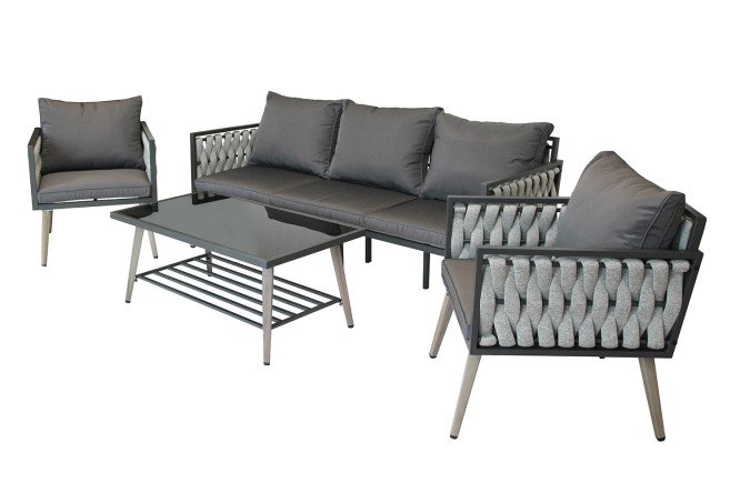 Изображение товара Набор мебели Гранд GS068 цвет каркаса антрацит, отделки серый