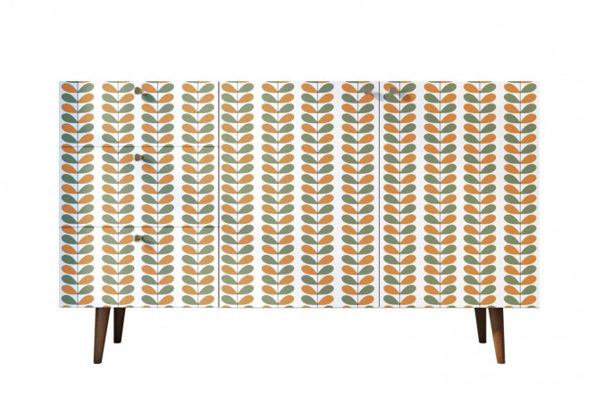 Изображение товара Комод Berber с принтом и коричневым каркасом 150х90х45 см