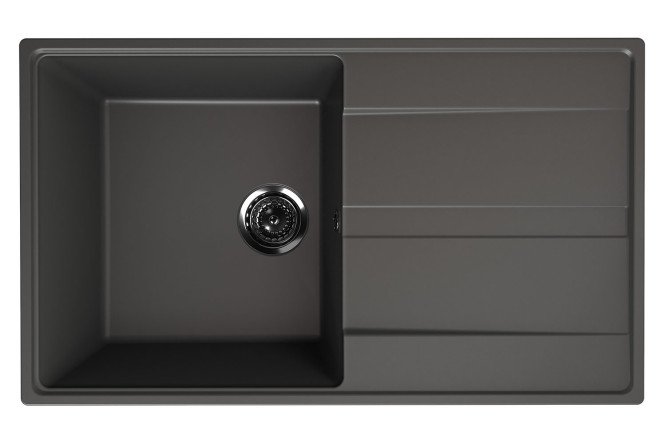 Изображение товара Врезная кухонная мойка Prima с крылом 85х50х22 см из кварцевого композита