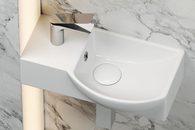 Умывальник подвесной угловой CERAMICANOVA Element CN6039R 40х12х22 см