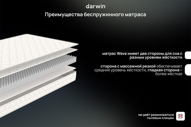 Фото 7 Матрас анатомический DARWIN Wave 120х190 см