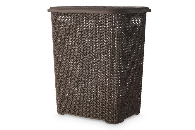 Изображение товара Корзина для белья Вязь с крышкой 37.5x53.5x45 см, 60 л, Полипропилен
