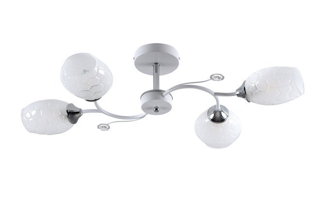 Изображение товара Люстра потолочная Melissa 10 кв.м., стильная конструкция с E14, бело-хром