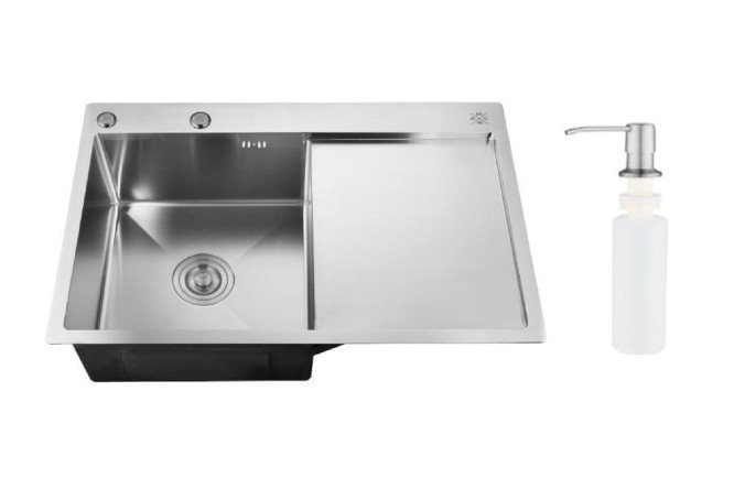 Изображение товара Мойка врезная РМС MRK 7851L с дозатором и крылом 78x51 см