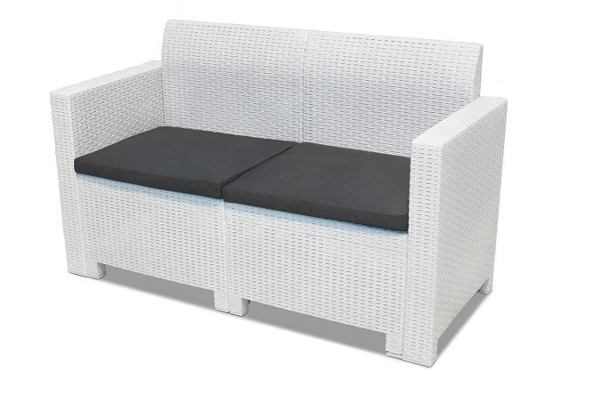 Изображение товара Двухместный диван Nebraska 131х79х57.5 см белый с серыми элементами