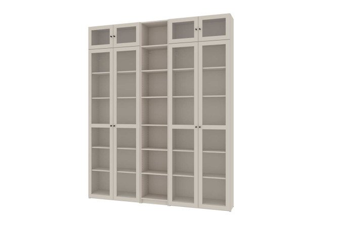 Книжный шкаф с антресолью Харрис со стеклянными дверцами