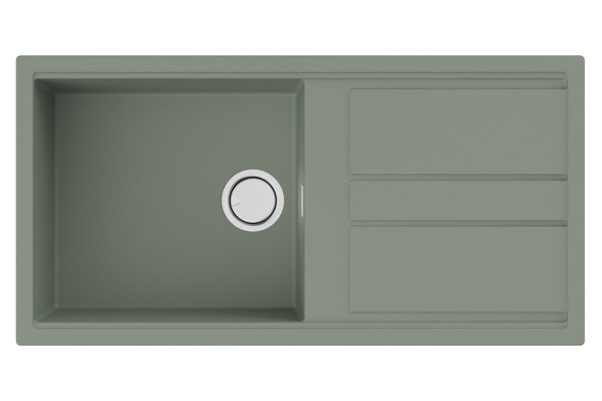 Изображение товара Мойка врезная с крылом OMOIKIRI Kitagawa 100-WG 100х51 см искусственный керамический материал