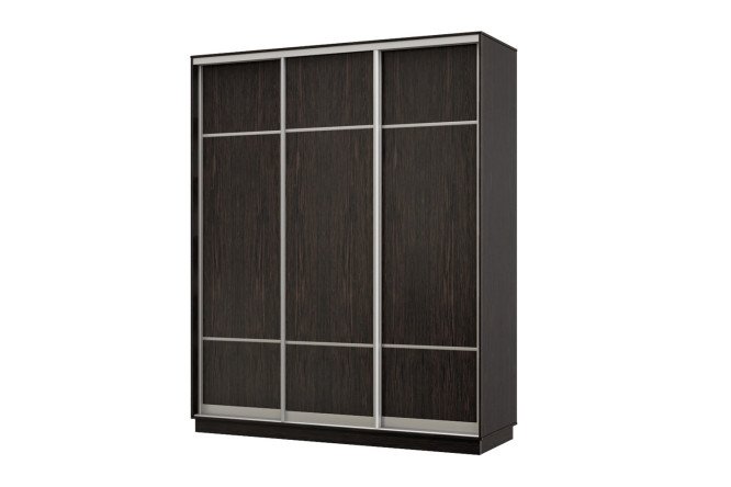 Изображение товара Шкаф-купе 3-дверный Практик 180x240x60 см венге серебро