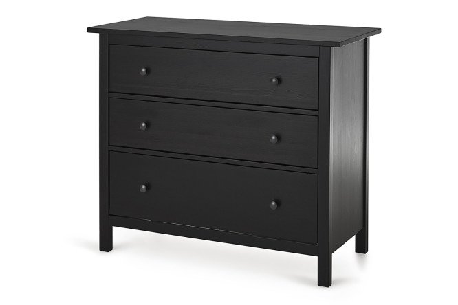 Изображение товара Комод 3 ящика Эванс стильный чёрный мебель для хранения
