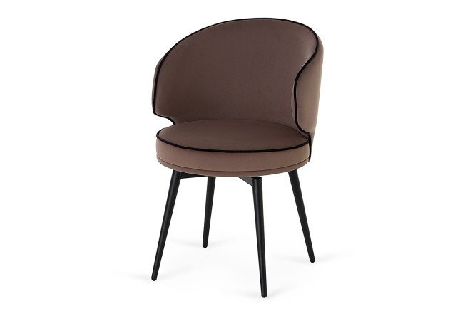 Изображение товара Поворотный стул Сиэтл 54х83х60 см с велюровой обивкой и металлическими ножками