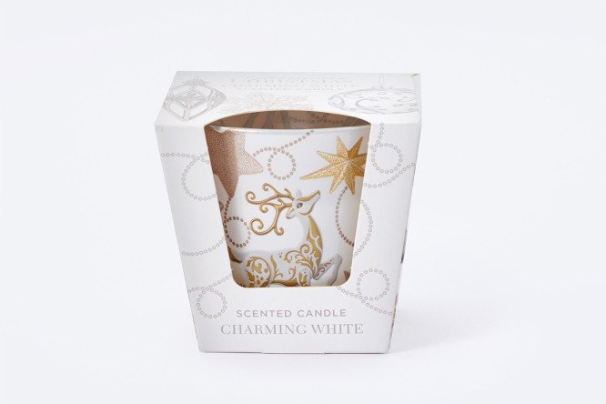 Изображение товара Свеча в баночке Гламурное Рождество 8 см для праздника и уюта