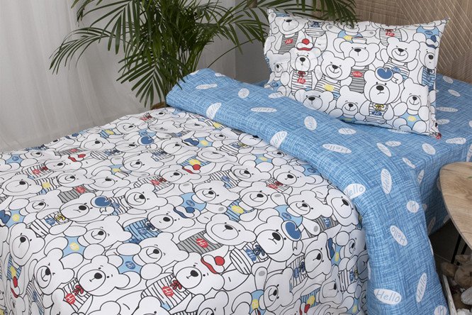 Комплект постельного белья Kids Медвежата 1,5 спальный 143х215 см