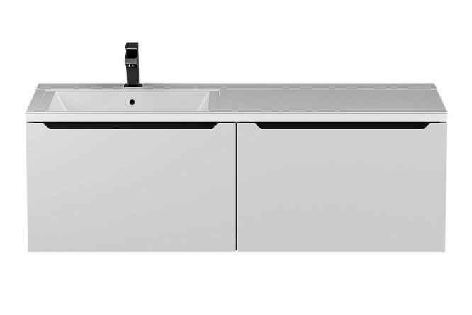 Изображение товара Тумба подвесная Tanos 291020265 для ванной комнаты 120 см, цвет каркаса белый, графит, фасада белый