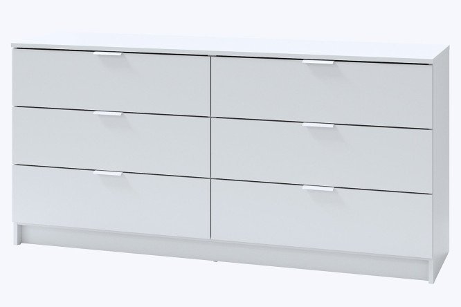 Изображение товара Комод с 6 ящиками 1600 Лофт белый стильный шкаф для хранения