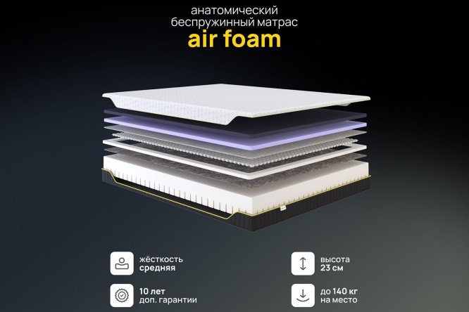 Матрас анатомический DARWIN Air foam 140х200 см